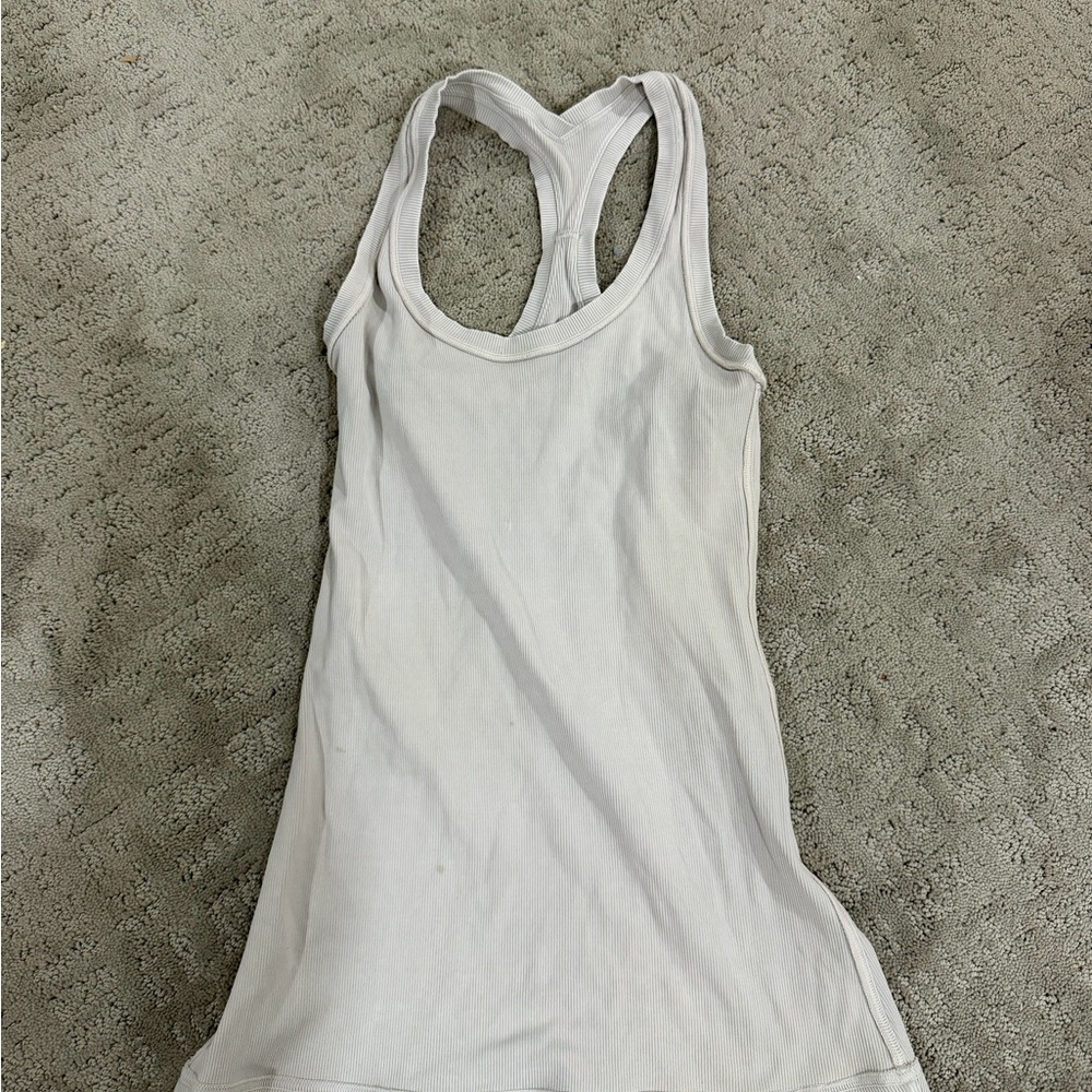 Lululemon White Racerback Women's Tank Top - Classic Ribbed Style